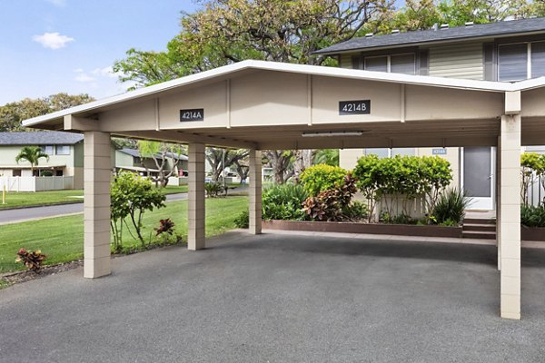 Covered parking at Kalaeloa Rental Homes featuring convenient resident parking spaces