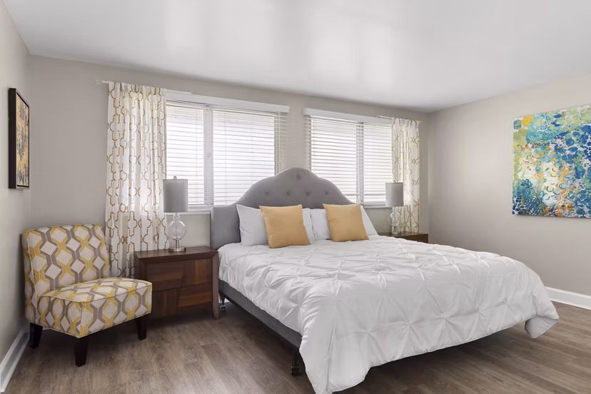 Cozy bedroom with modern furnishings at Kalaeloa Rental Homes