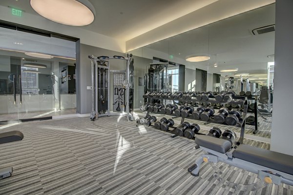 fitness center at The Southmore Apartments
