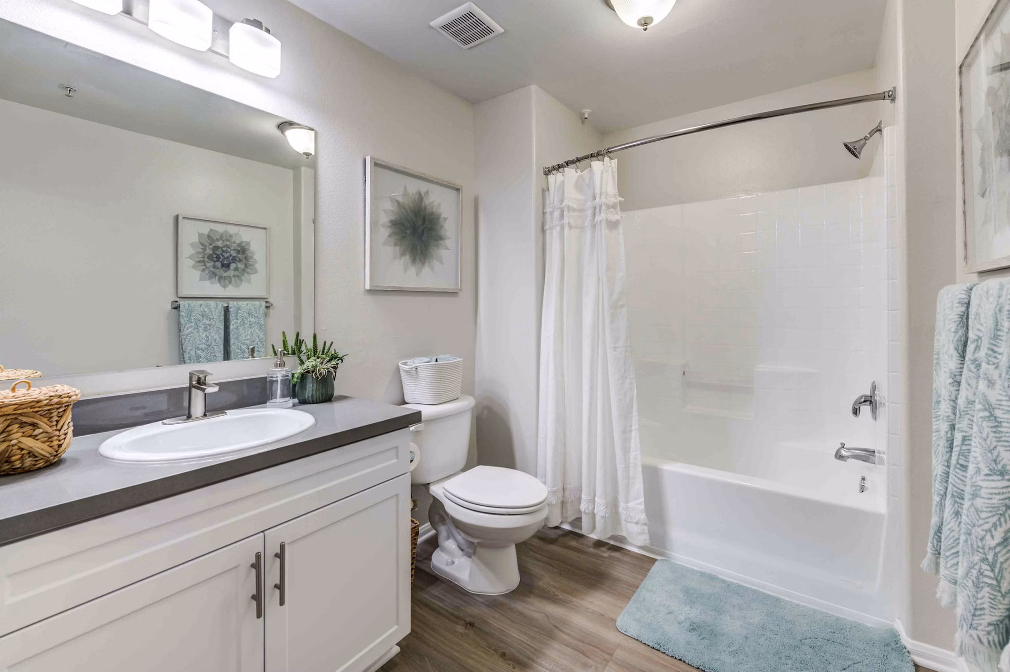 bathroom at Cape May at Harveston Apartments