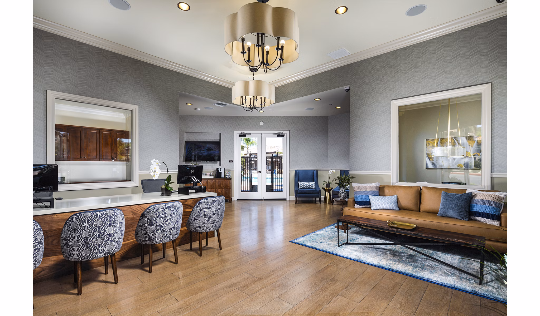 Leasing office featuring modern design at Townhomes at Lost Canyon Apartments