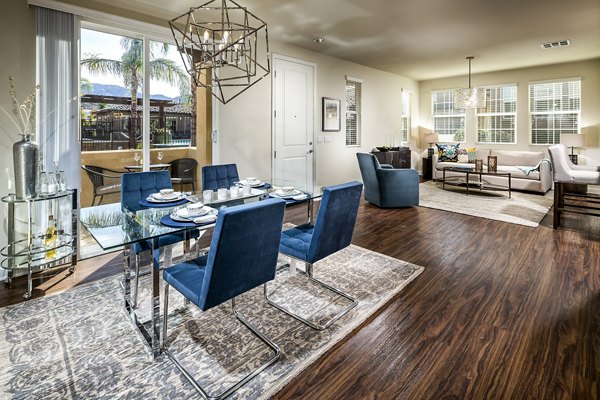 Dining room with elegant furnishings at Townhomes at Lost Canyon Apartments