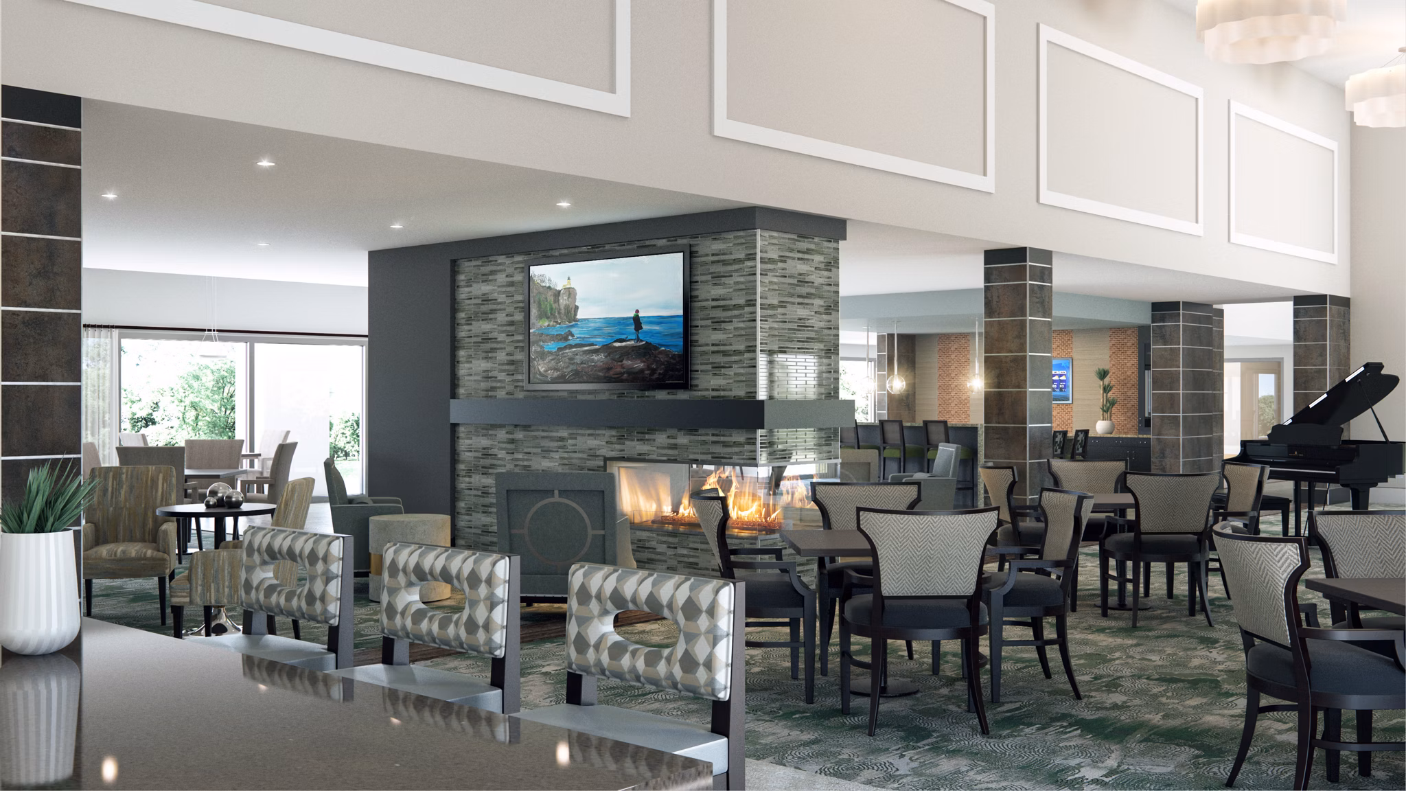Theater featuring plush seating and large screen at Overture Sugar Land apartments in Texas