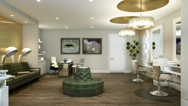 Clubhouse with modern furnishings at Overture Sugar Land 55+ luxury apartments