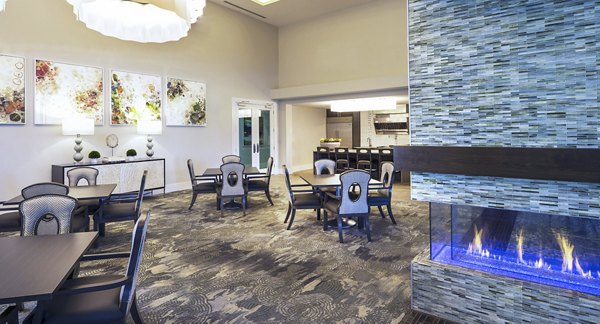 Spacious clubhouse with modern dÃ©cor at Overture Sugar Land luxury apartments