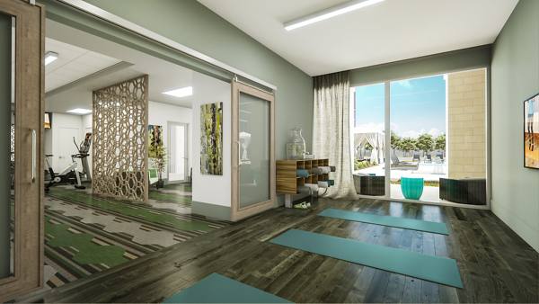 fitness center rendering at Overture Sugar Land Apartments