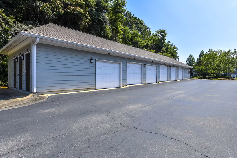 Secure parking garage at Avana North Point Apartments with modern facilities
