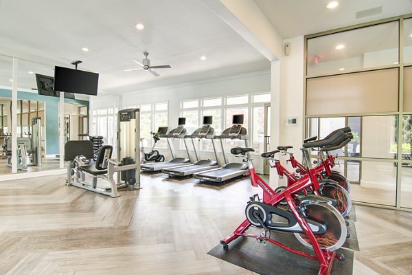 State-of-the-art fitness center at Avana North Point Apartments featuring modern equipment and spacious workout areas