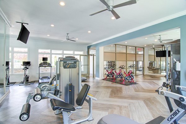 Modern fitness center with state-of-the-art equipment at Avana North Point Apartments