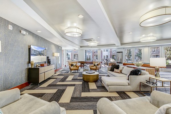 Clubhouse featuring modern decor and seating at Landmark on Lovers Apartments