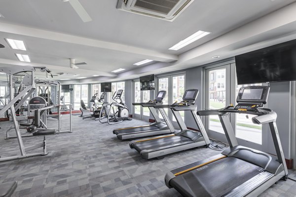 fitness center at Landmark on Lovers Apartments