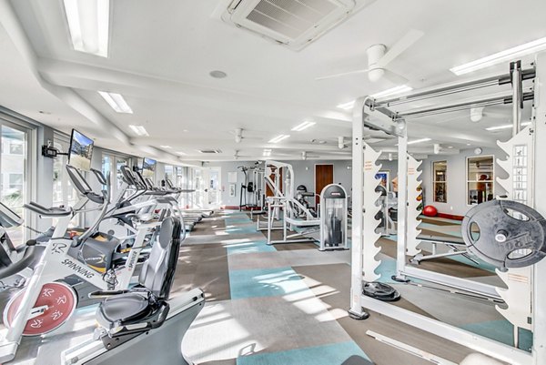 Modern fitness center with state-of-the-art equipment at Landmark on Lovers Apartments