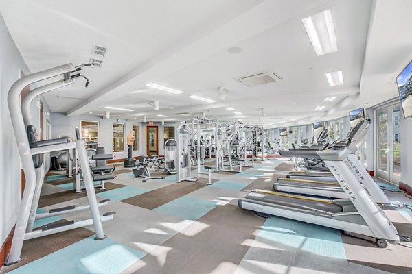 State-of-the-art fitness center at Landmark on Lovers Apartments with modern exercise equipment and spacious layout