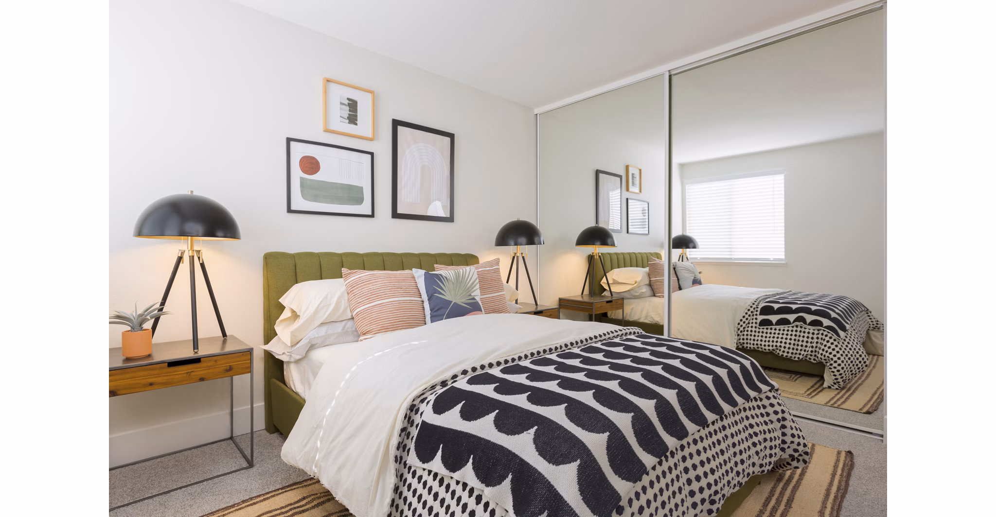 Spacious bedroom with modern design at Brookside 112 Apartments