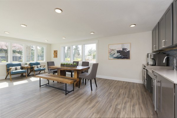 Modern clubhouse with spacious seating area at Brookside 112 Apartments