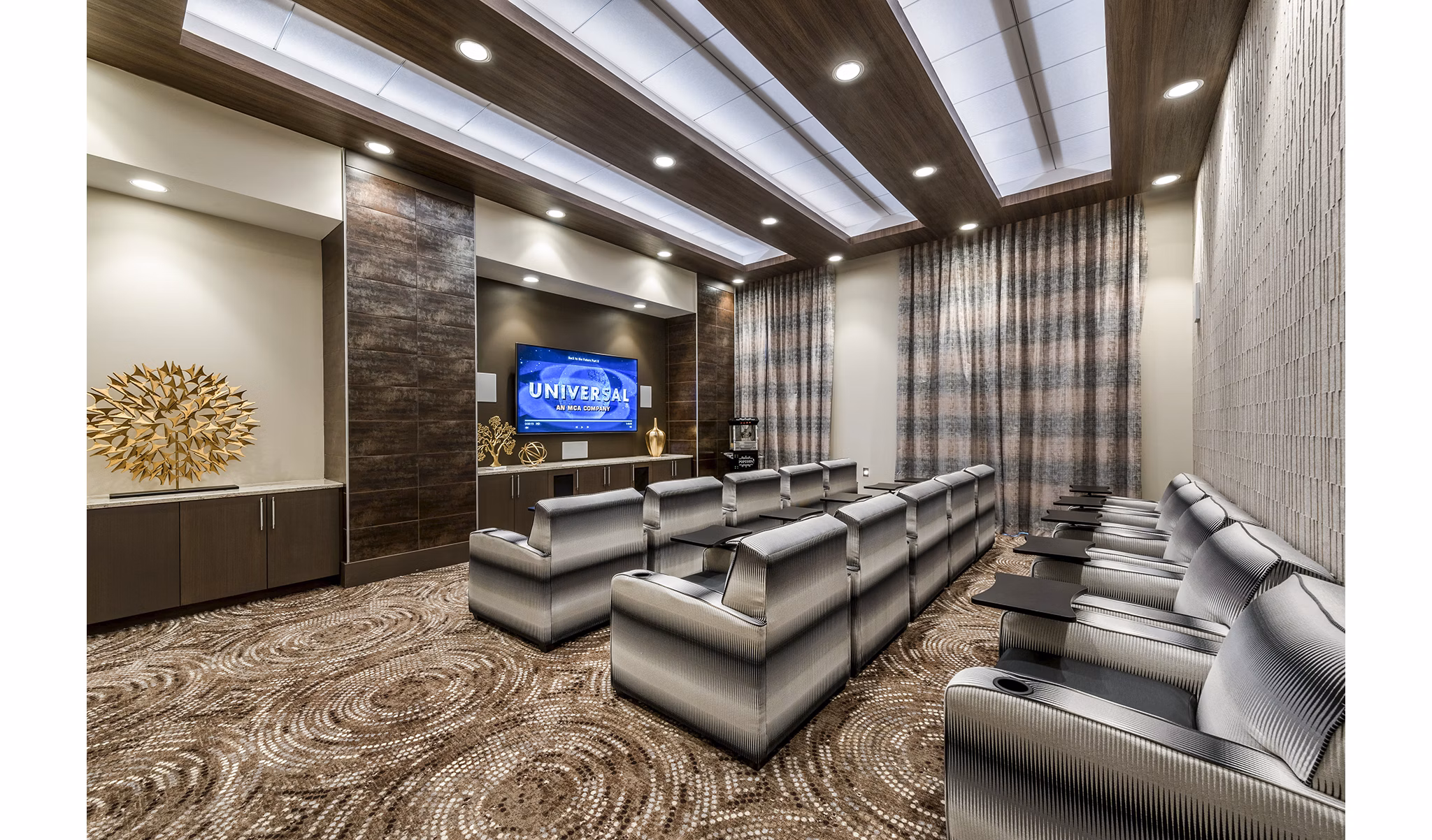 Theater featuring modern seating and surround sound at Overture Fair Ridge Apartments