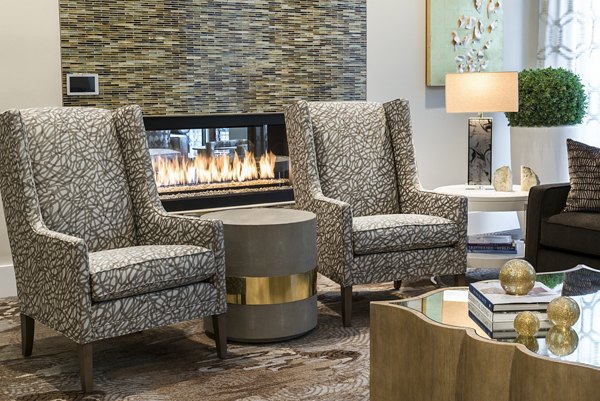 Greystar luxury apartments at night showcasing modern design and lighting