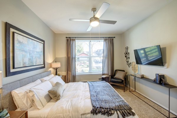 Luxurious bedroom with modern decor at Avana One Six Four Apartments