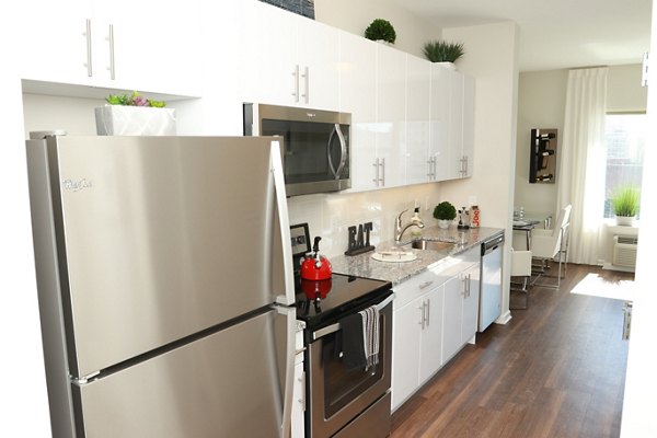 kitchen at 3 Journal Square Apartments