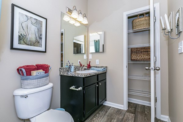 Modern bathroom with sleek fixtures at Andover at Johns Creek Apartments