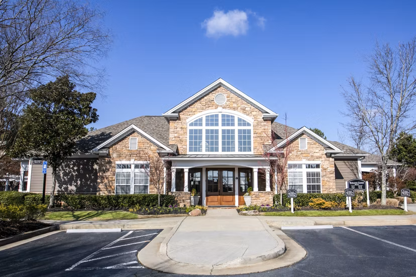 Clubhouse featuring elegant design at Andover at Johns Creek Apartments