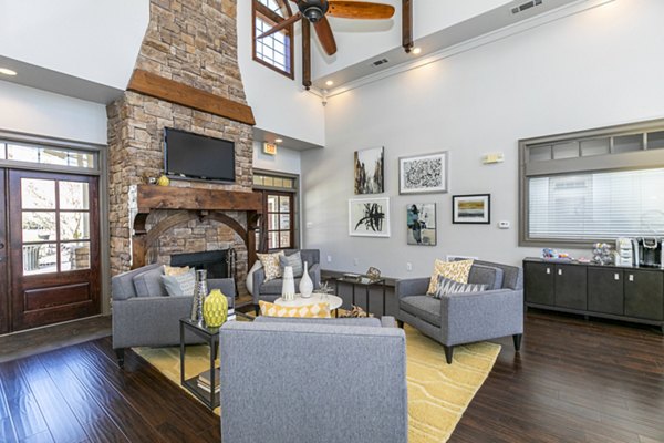 Elegant clubhouse featuring modern design at Andover at Johns Creek Apartments