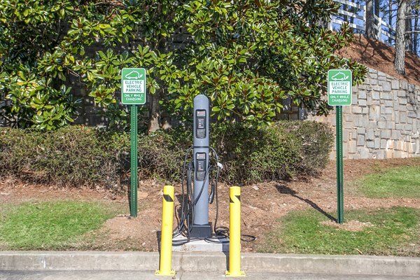 Car charging station for tenants at Andover at Johns Creek Apartments, offering convenient electric vehicle support in a sustainable community