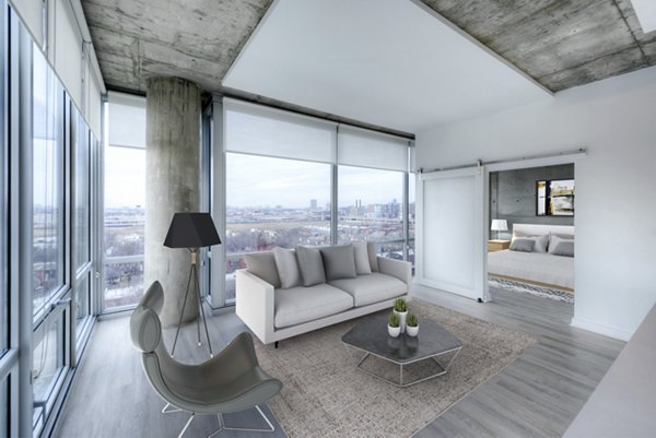 living room at 1401 S. State Apartments