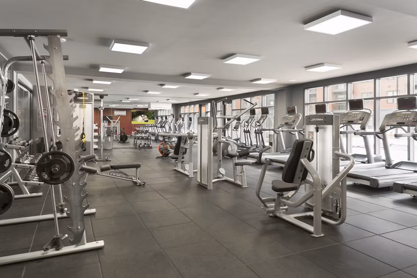 fitness center at Montaje Apartments