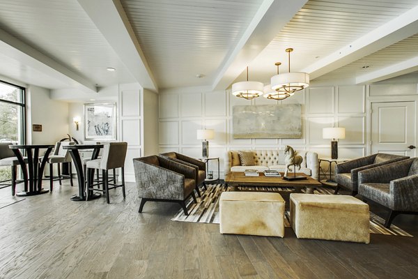 Modern clubhouse with stylish lobby at West Koenig Flats Apartments