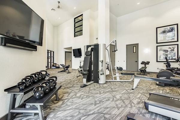 fitness center at West Koenig Flats Apartments