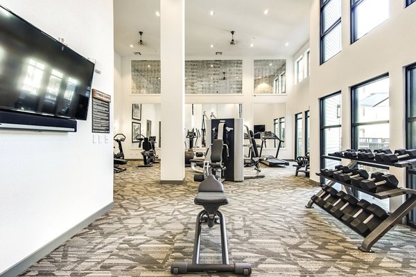 State-of-the-art fitness center with modern equipment at West Koenig Flats Apartments