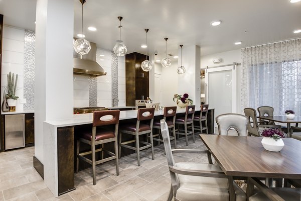 Stylish clubhouse with modern amenities at Overture Stone Oak luxury apartments