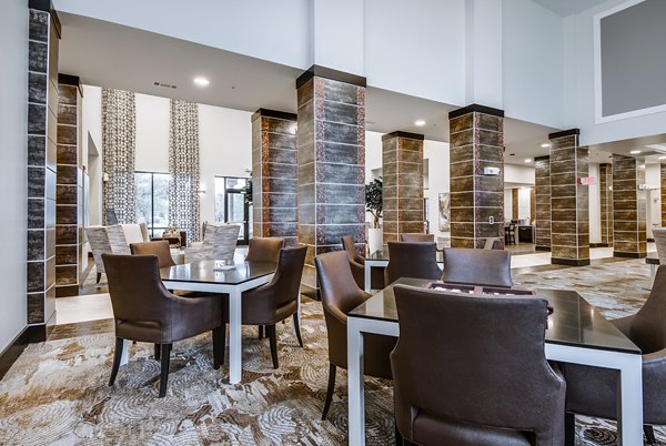 Clubhouse with elegant design elements at Overture Stone Oak luxury apartments