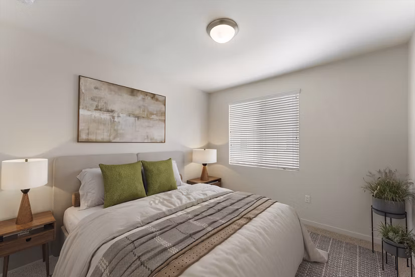 Elegant bedroom with modern decor at Solaire Apartments offering luxury living near the city center