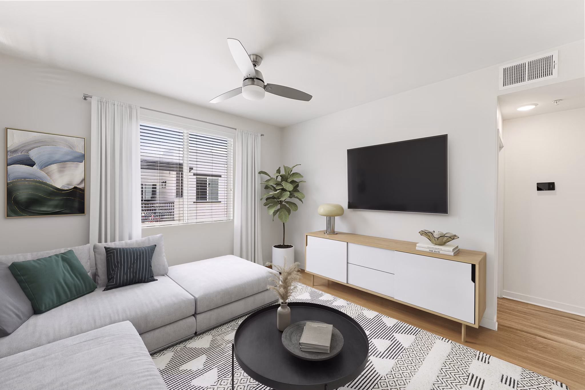 Living Room at Solaire Apartments