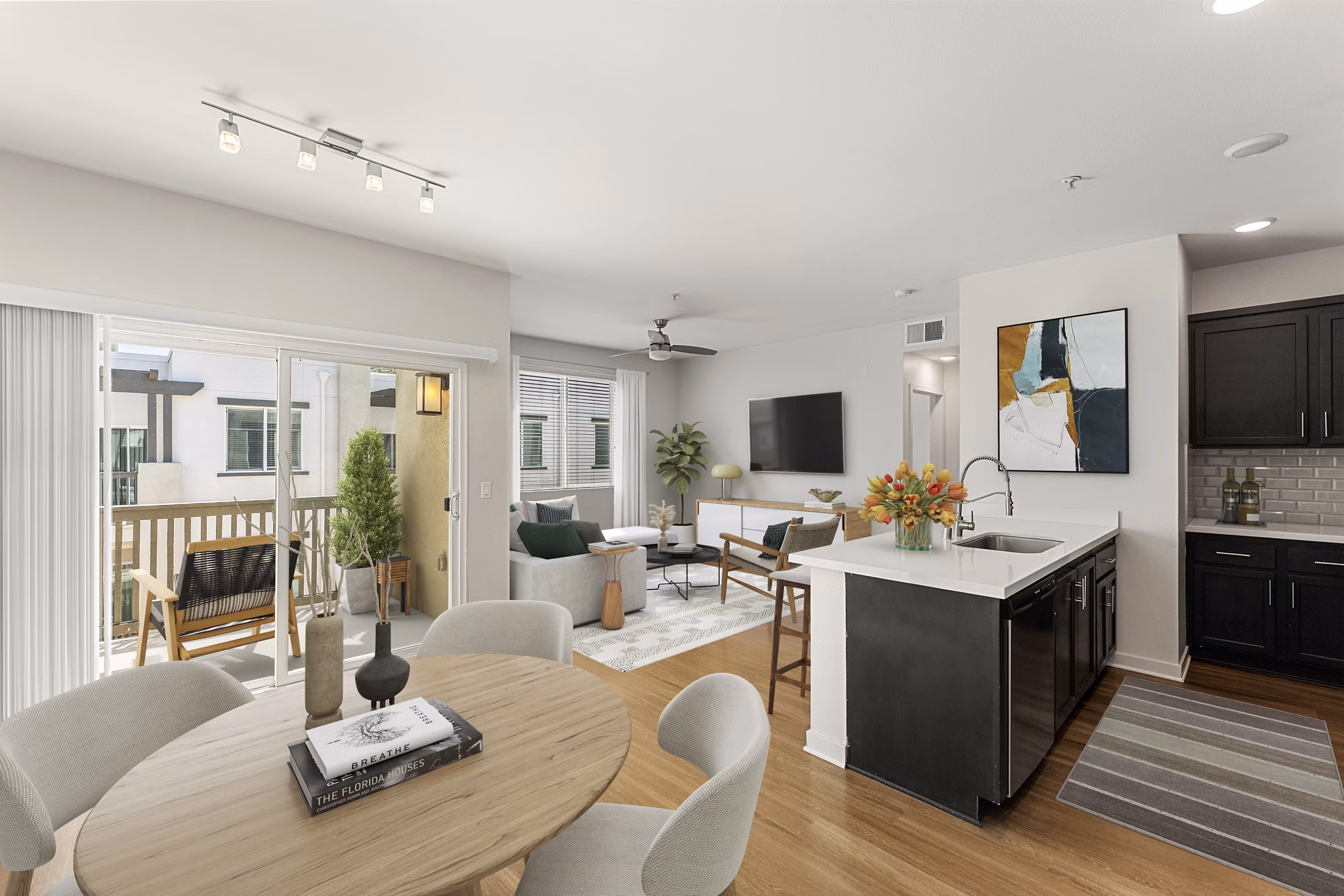 Living Room at Solaire Apartments