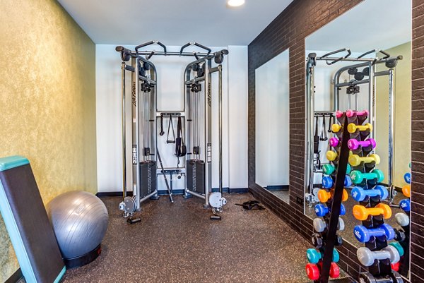 fitness center at Uptown La Grange Apartments