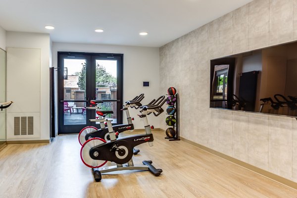 fitness center at Uptown La Grange Apartments