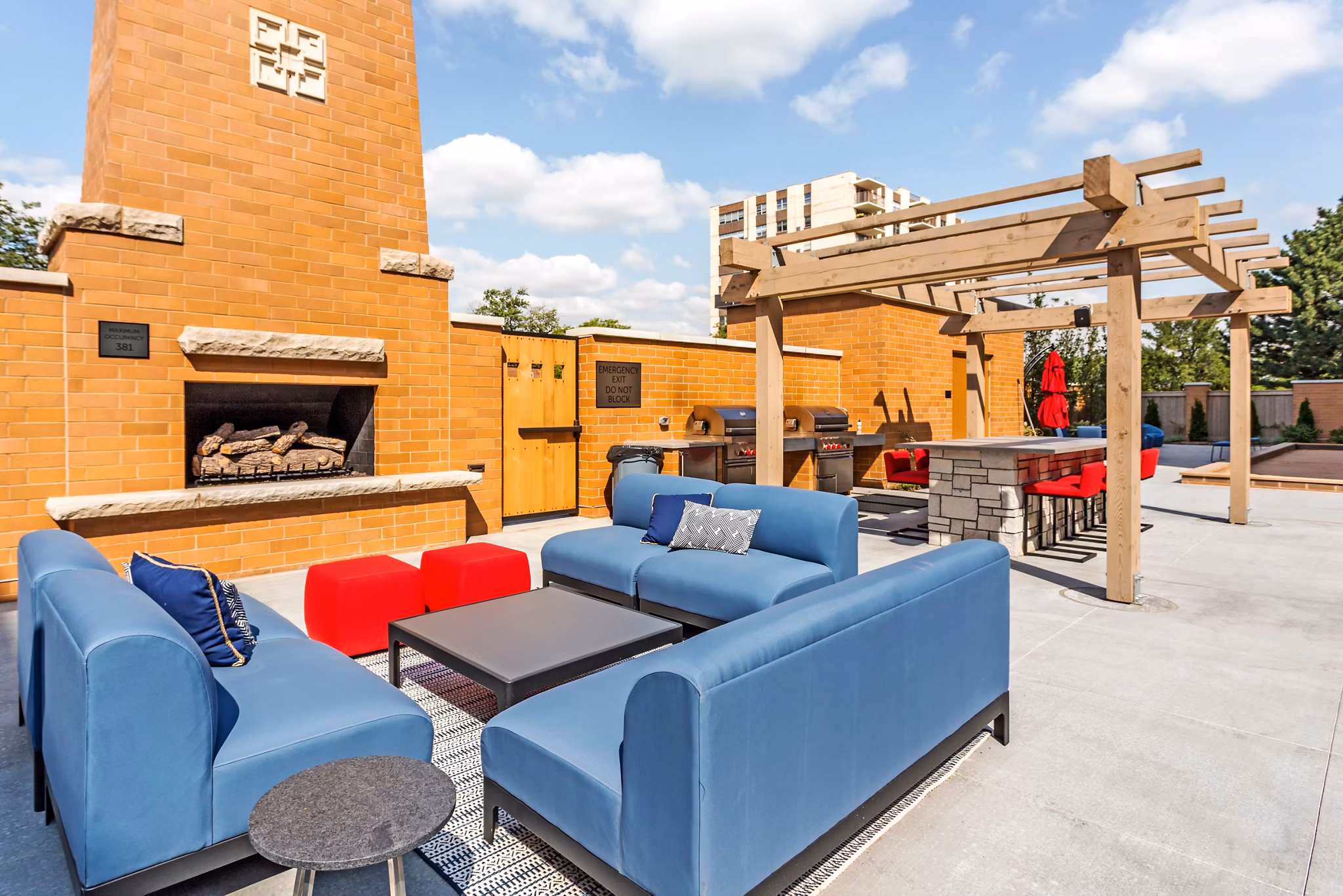 grill area at Uptown La Grange Apartments