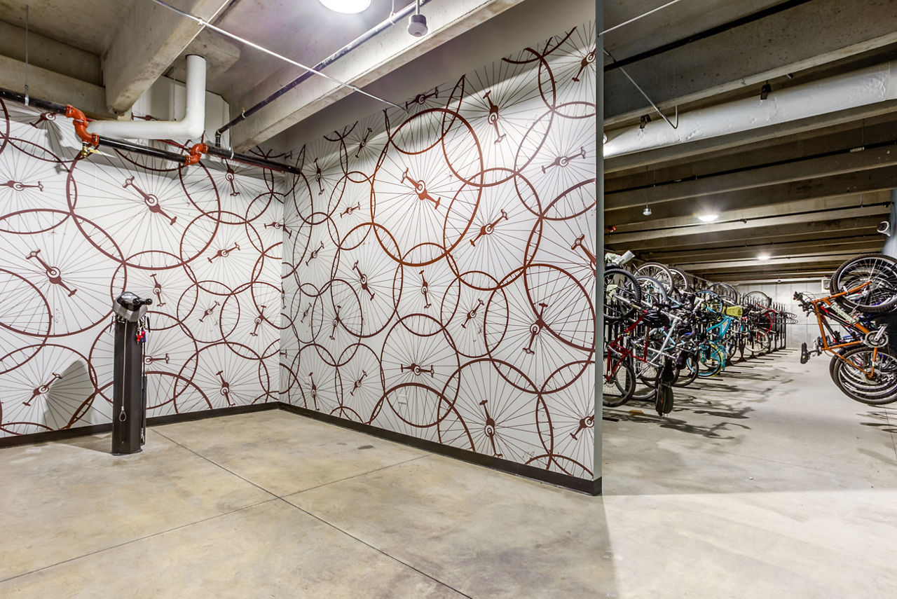 Bike room at Uptown La Grange