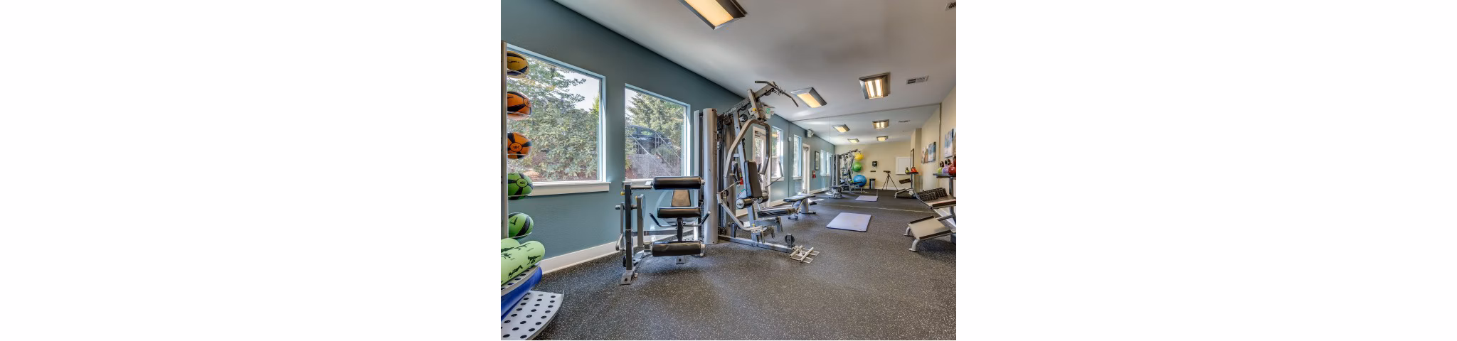 State-of-the-art fitness center with modern equipment at Onyx Apartments, ideal for luxury living and an active lifestyle