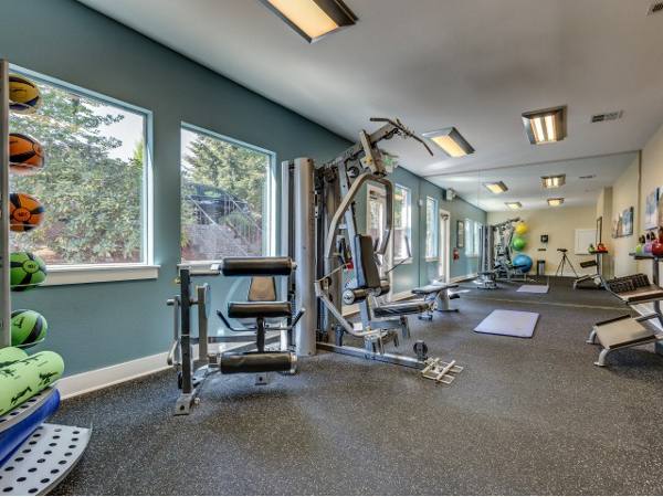 fitness center at Onyx Apartments