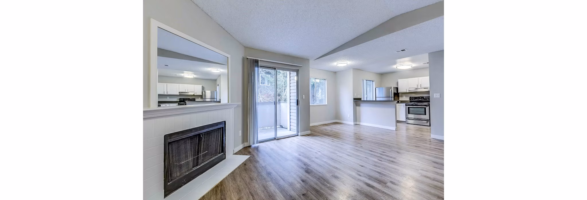 Living room with modern decor and stylish furniture at Onyx Apartments luxury rentals