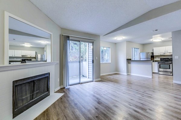 Living room with modern decor and stylish furniture at Onyx Apartments luxury rentals