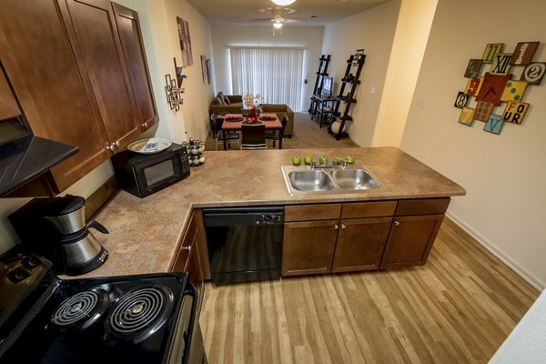 kitchen at Outpost at Waco Apartments