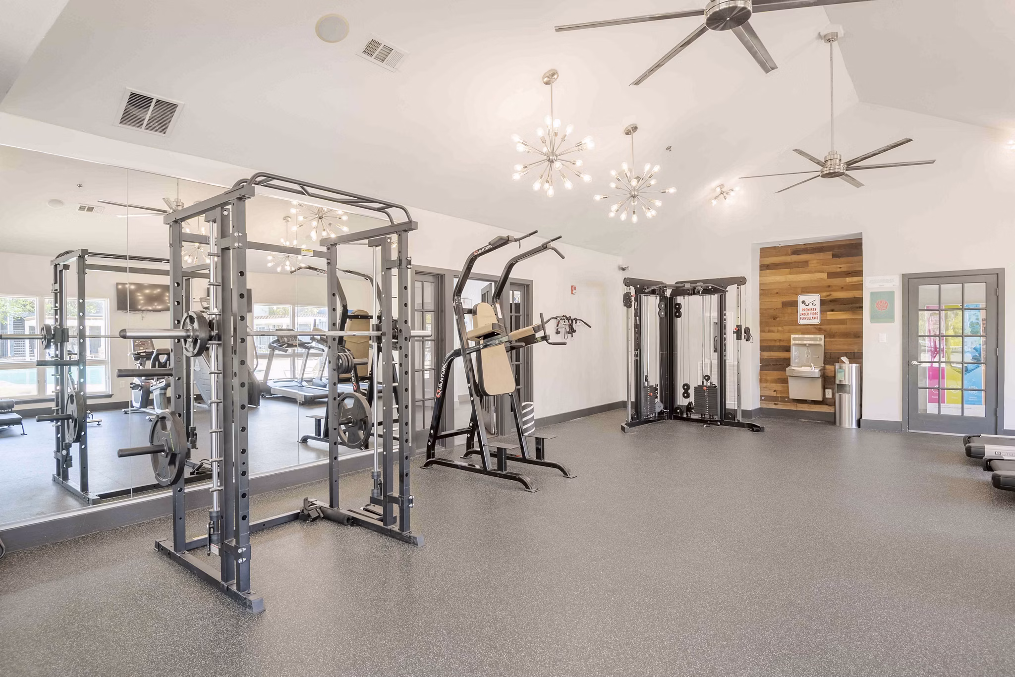 fitness center at Outpost at Waco Apartments
