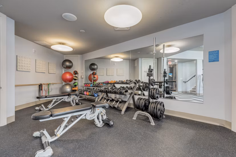 fitness center at Loft One35 Apartments