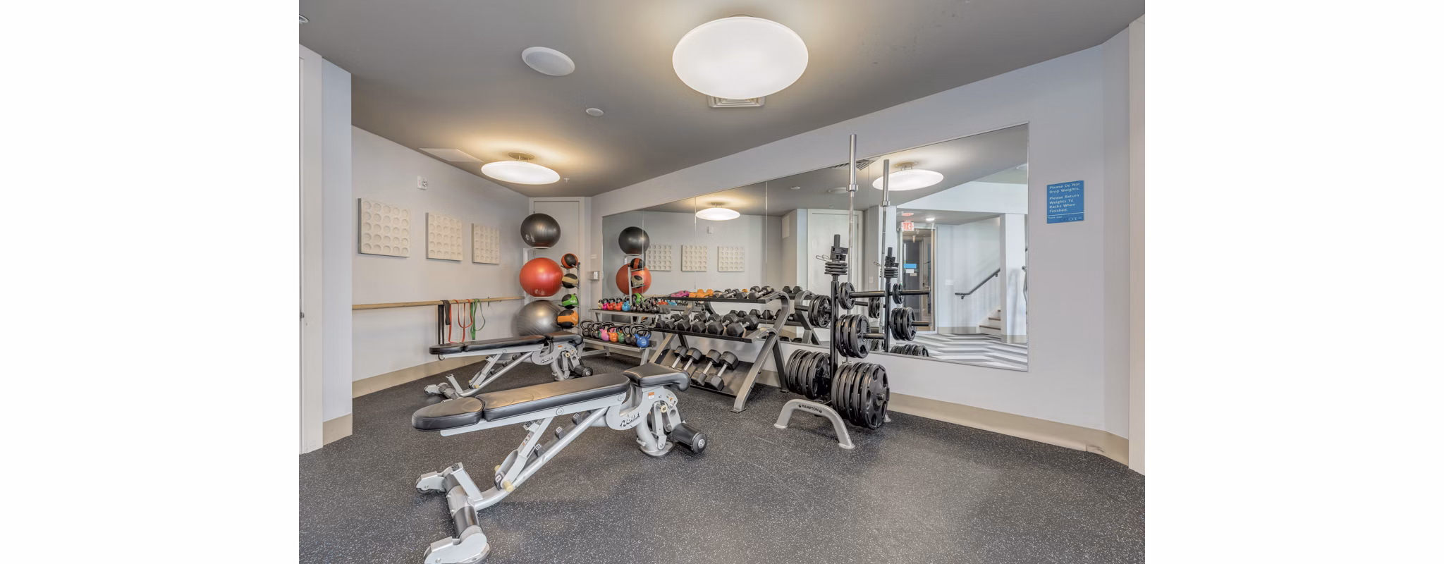 fitness center at Loft One35 Apartments