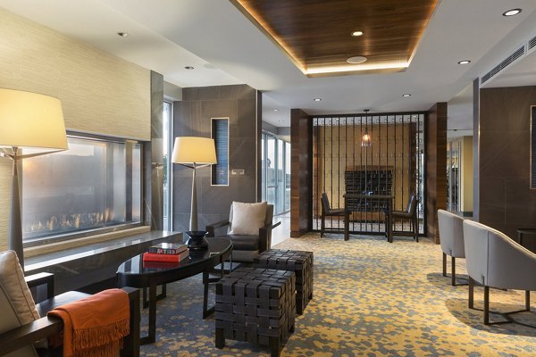 Stylish clubhouse featuring modern amenities at Serenity Apartments - perfect for social gatherings and relaxation